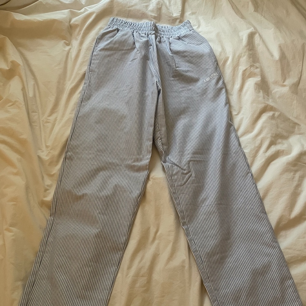 Djerf Avenue Breezy Pants in blue stripe XS